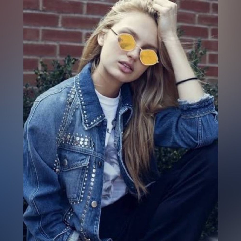 Frame Studded Denim Jacket sz M - Picture 2 of 15